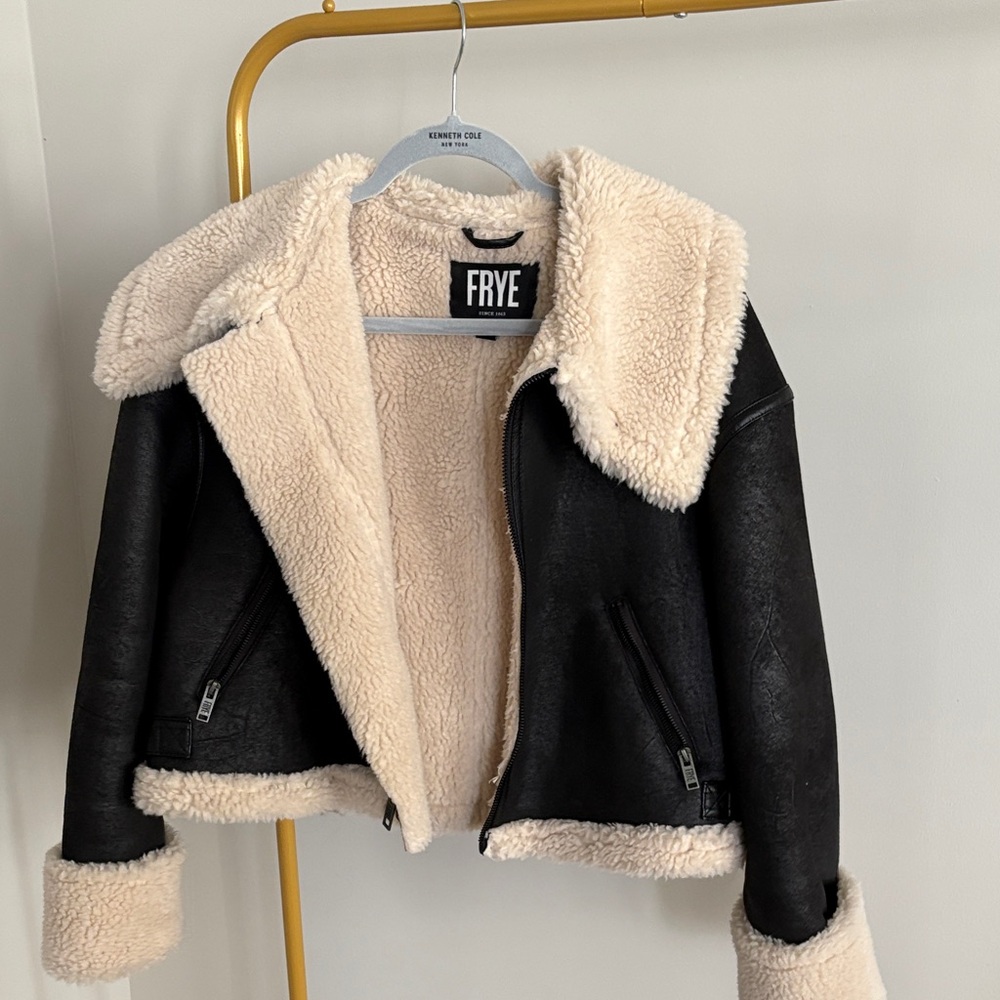 Frye Black and Cream Teddy Jacket
